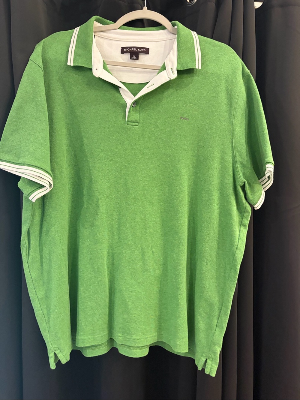 Michael Kors Green Polo Shirt Embroidered Logo Men’s XL